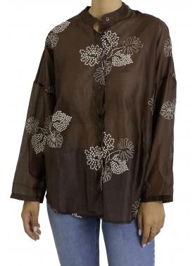 Camicia in viscosa con ricami 